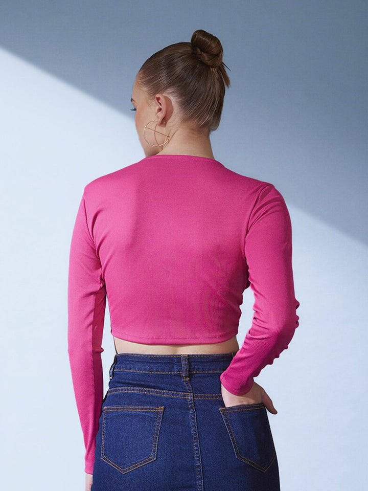 STREET 9 V-Neck Crop Knot Top