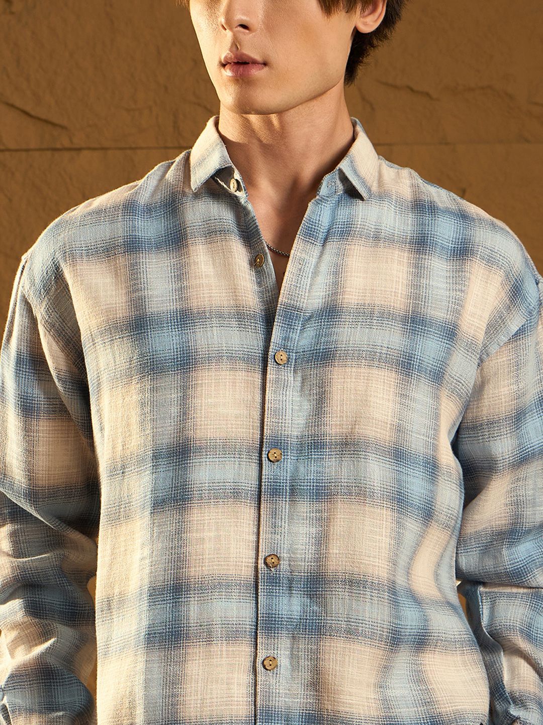 DENNISON Drop Shoulder Oversized Checked Shirt