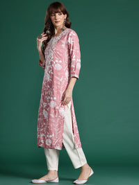 Indo Era Floral Embroidered Thread Work Kurta