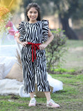 Cutiekins Girls Printed Capri Jumpsuit With Ruffles