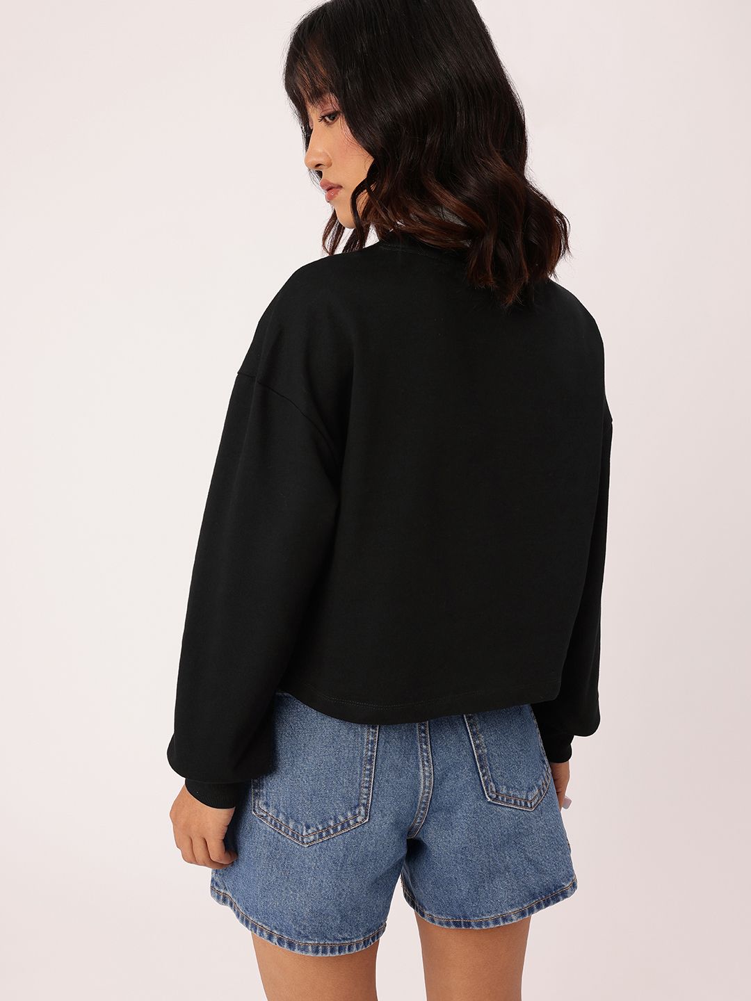 DressBerry Printed Cotton Terry Relaxed Fit Sweatshirt
