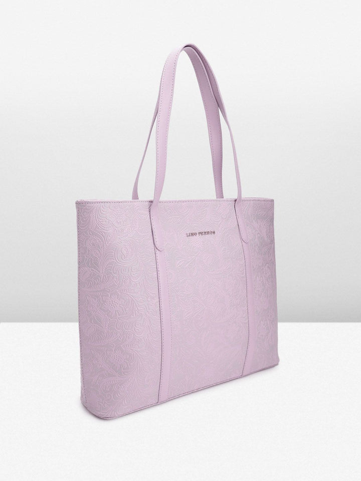 Lino Perros Floral Textured Structured Shoulder Bag with Laptop Compartment