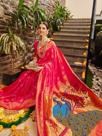 KALINI Woven Design Zari Paithani Saree