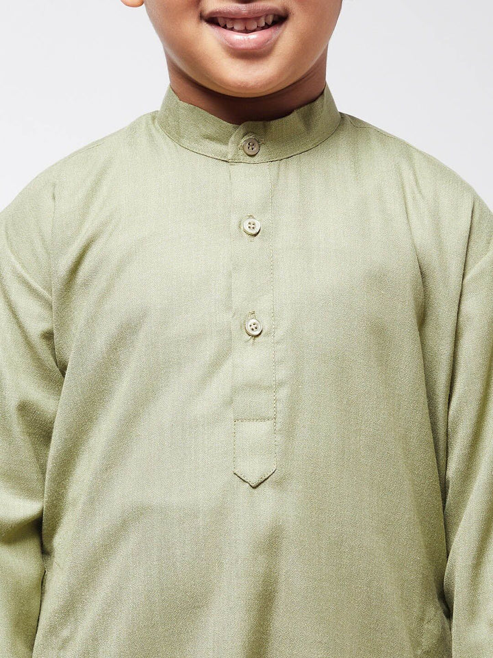 SOJANYA Boys Green Solid Kurta