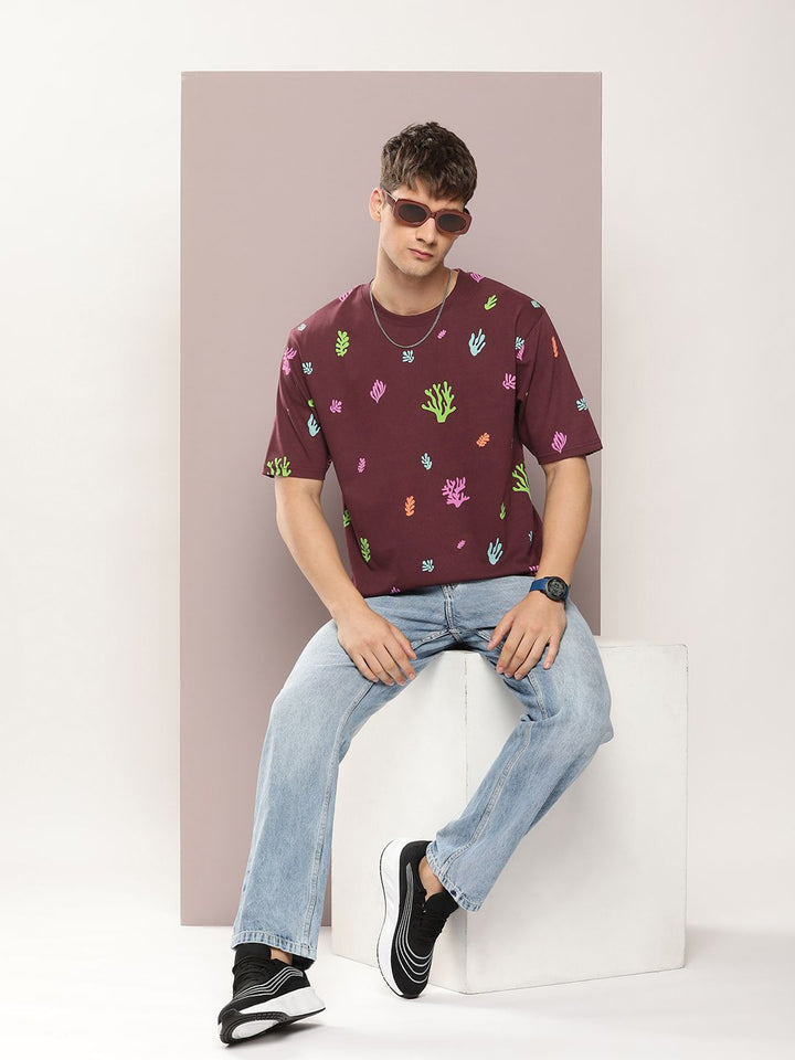 DILLINGER Men Graphic Printed Oversized Pure Cotton T-shirt