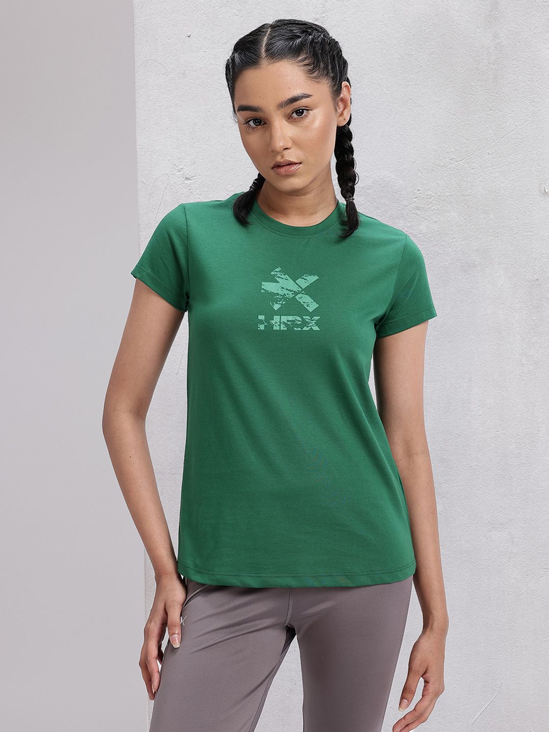 HRX by Hrithik Roshan Brand Logo Printed Training T-shirt