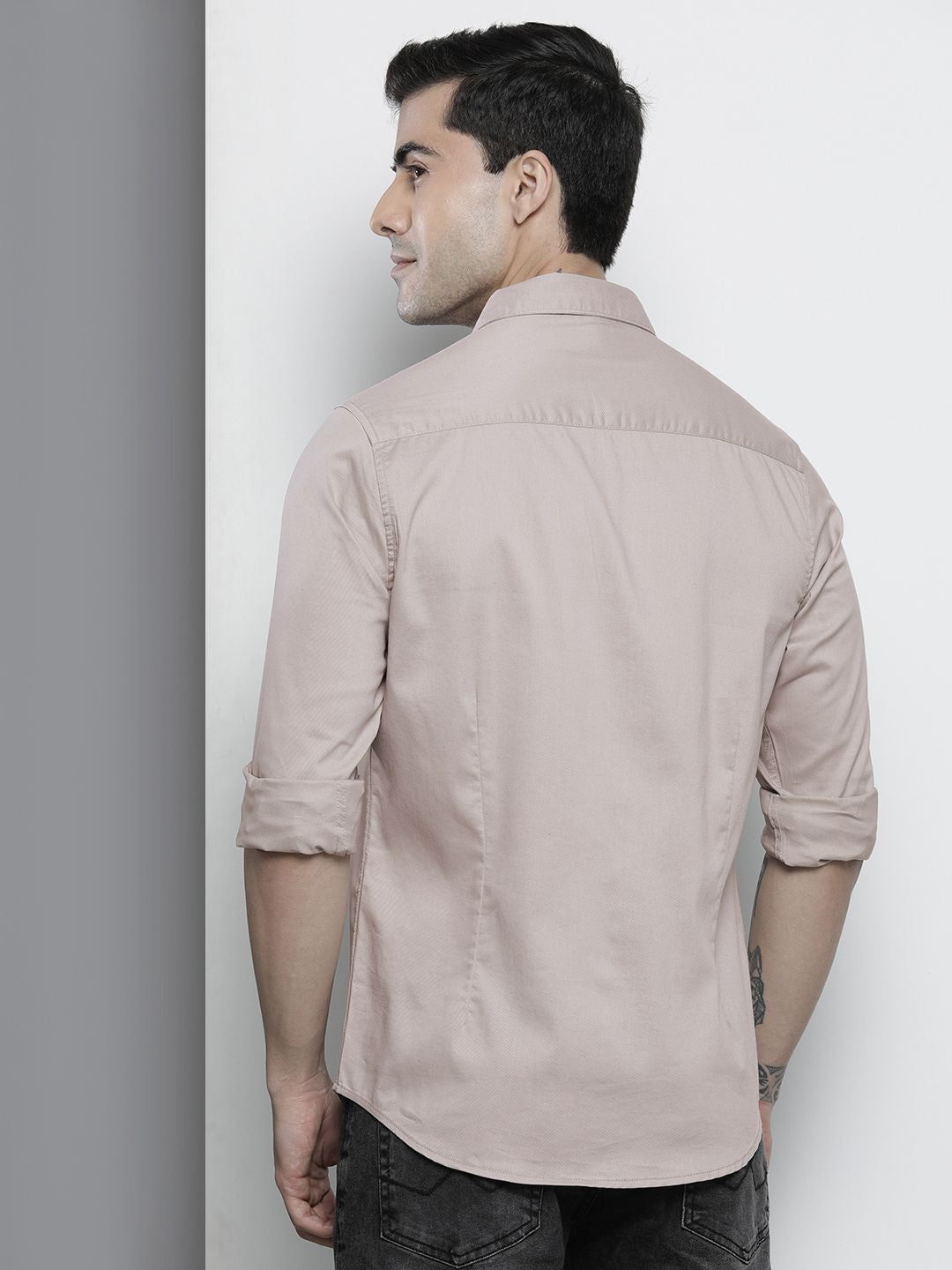 The Indian Garage Co Men Grey Solid Comfort Fit Casual Shirt