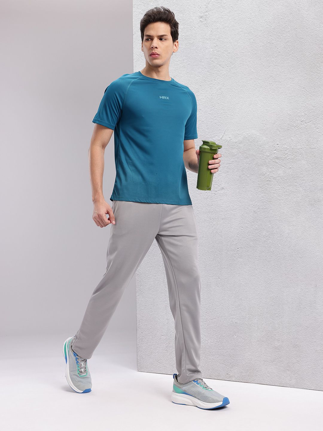 HRX by Hrithik Roshan Men Brand Logo Printed Mid-Rise Rapid-Dry Running Track Pants