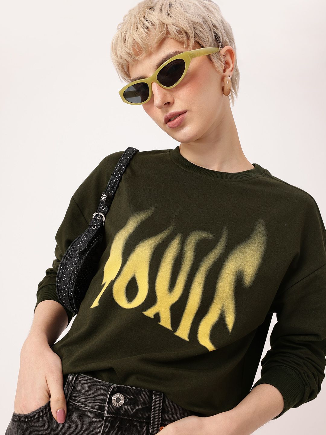 DressBerry Typography Printed Relaxed Fit Sweatshirt