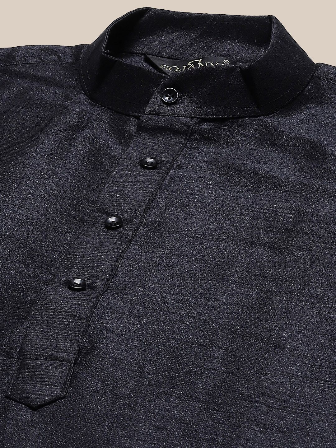 SOJANYA Mandarin Collar Regular Kurta With Churidar & Nehru Jacket