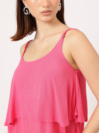DressBerry Cute & Cuddly Shoulder Straps Layered A-Line Dress