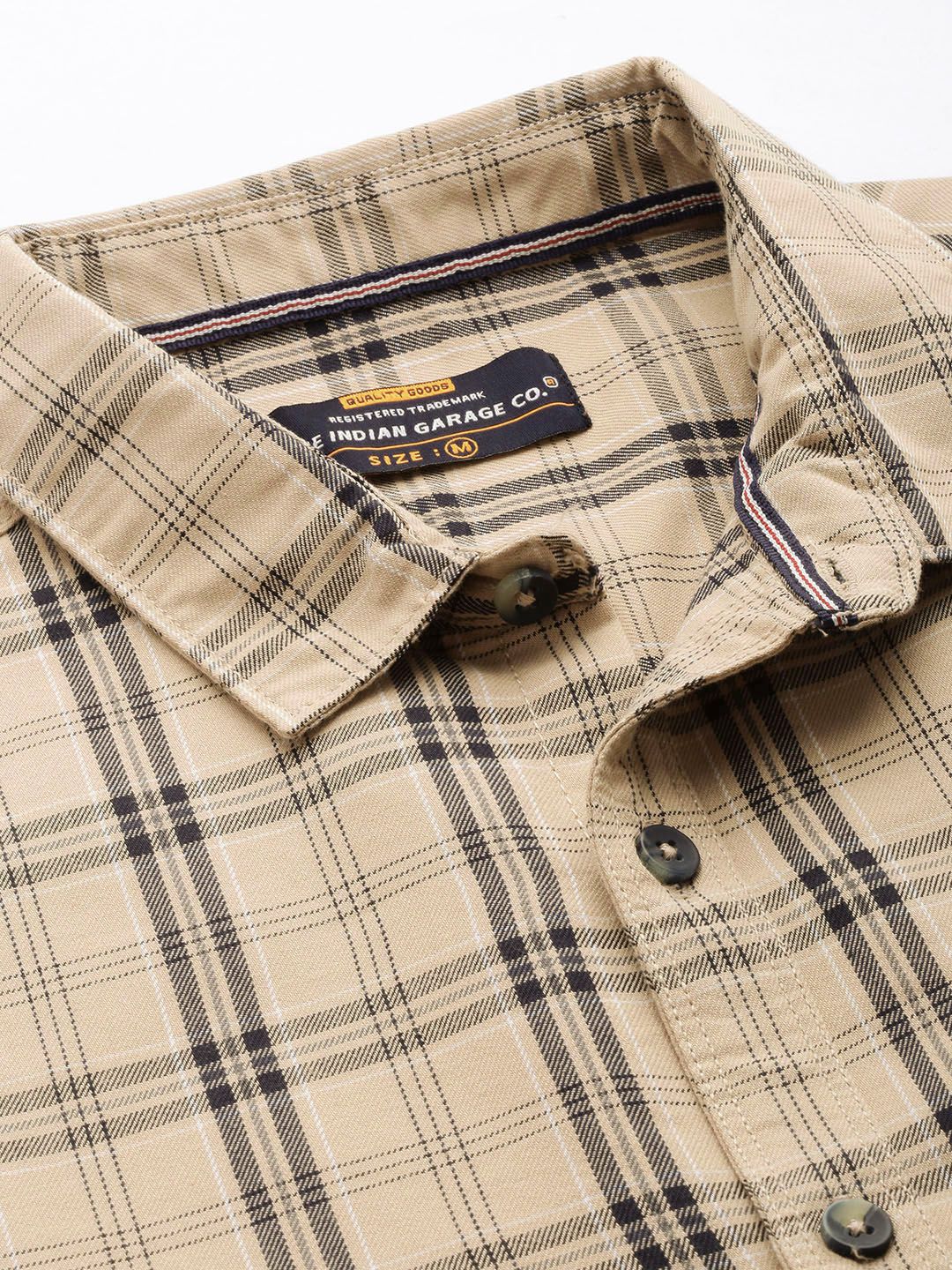 The Indian Garage Co Men Slim Fit Checked Casual Shirt