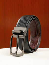 Teakwood Leathers Men Textured Leather Reversible Formal Belt