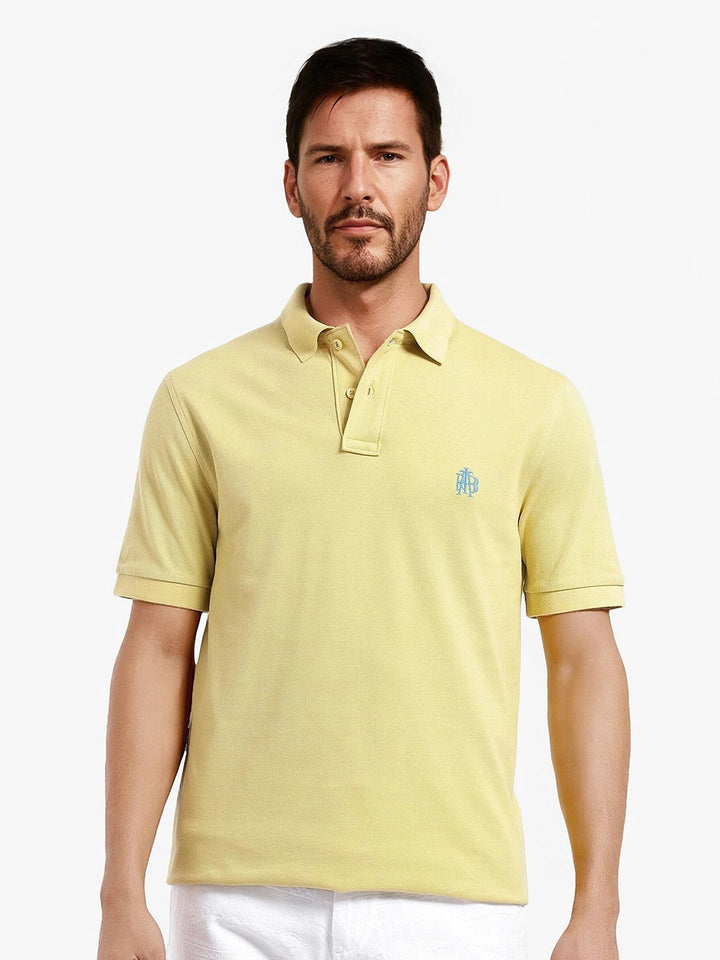 RARE RABBIT Men Solid Polo Collar Cotton T-shirt
