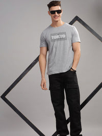 ADRO Typography Printed Round Neck Cotton T-shirt