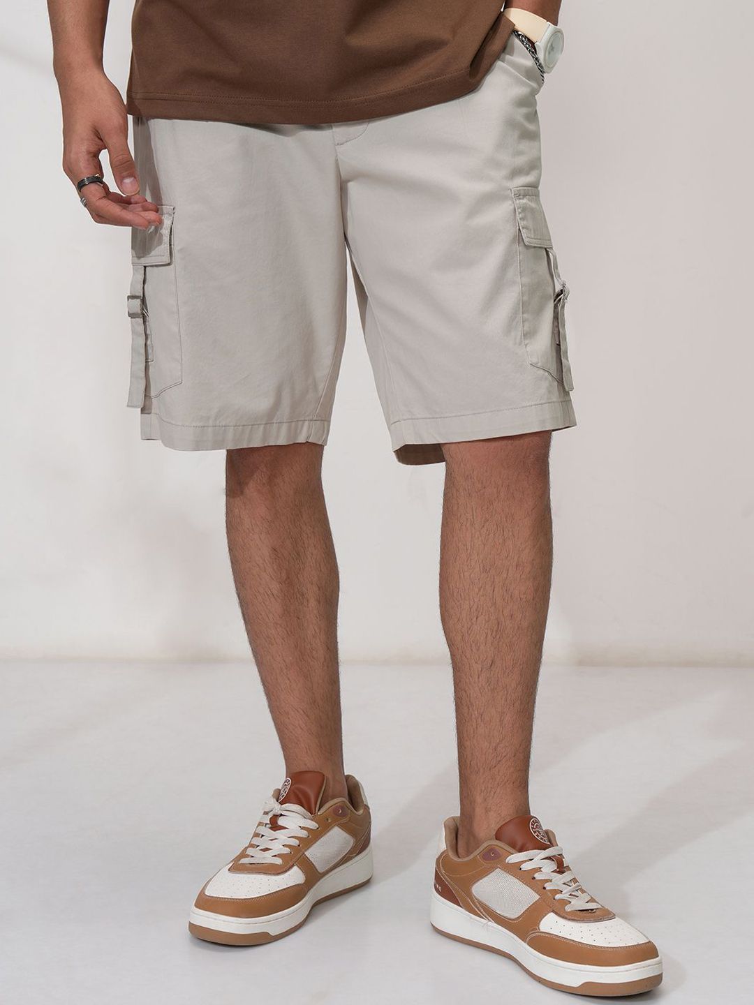 HIGHLANDER Men Cotton Regular Fit Cargo Shorts