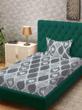 Myntra Elegant Homes Grey Geometric Wool 300 TC Single Bedsheet Set- 225X150 cm
