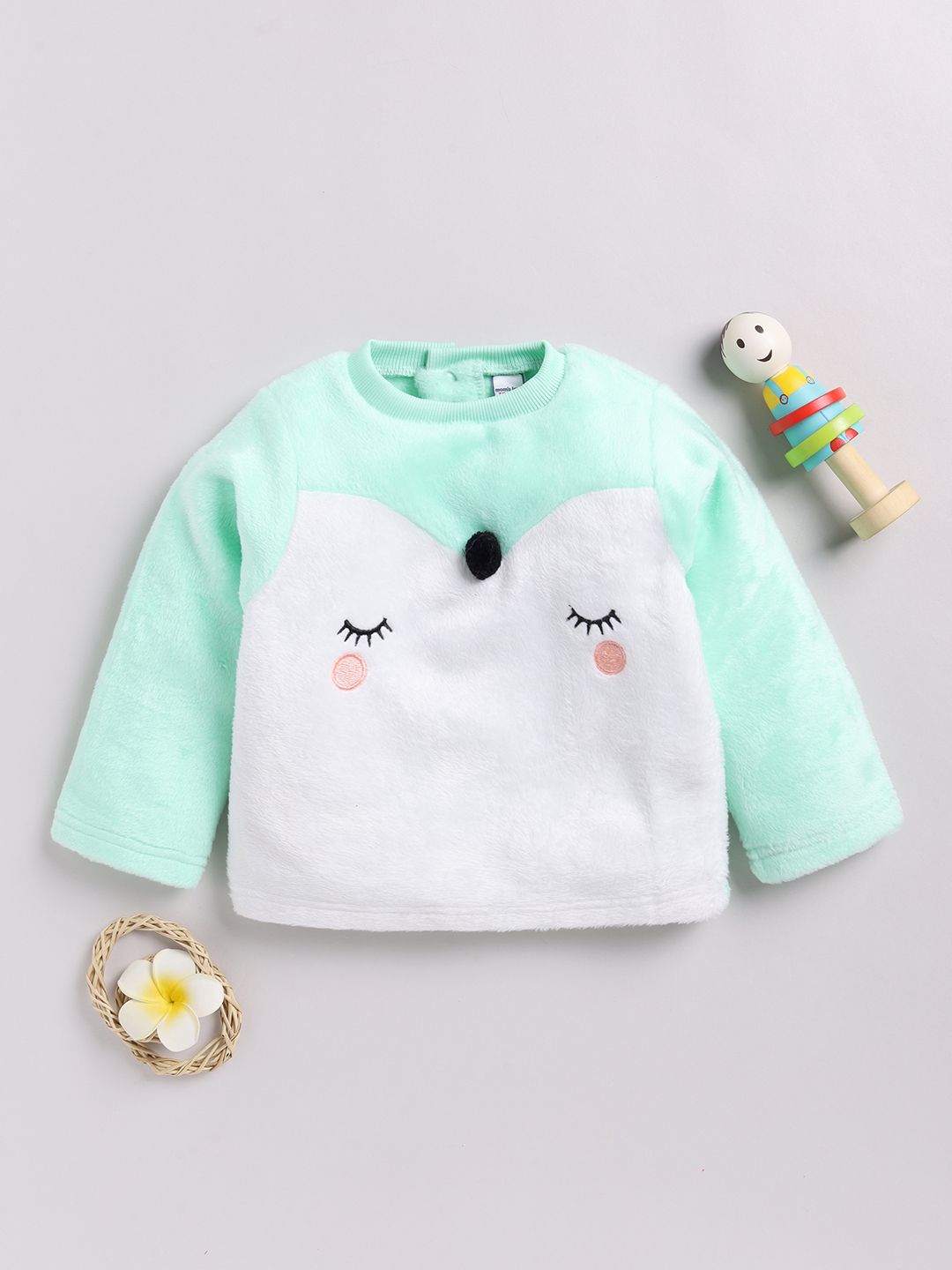 Moms Love Infant Girls Embroidered Pure Cotton Sweatshirt
