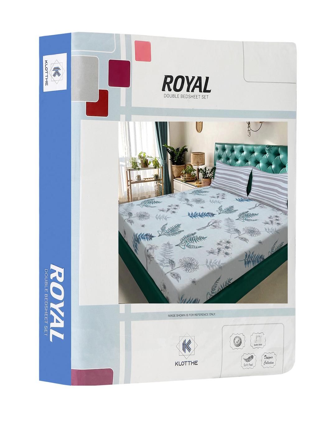 Set Cadar King 300 TC Bunga Berwarna-warni Bunga KLOTTHE