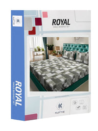 KLOTTHE Grey Geometric Printed Dilengkapi 300 TC Single Cadar Halus Dengan Sarung Bantal