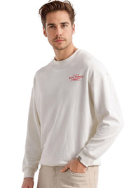 Lelaki Arnab Langka Kembali Bercetak Pusingan Kapas Pulton Pulton Sweatshirt