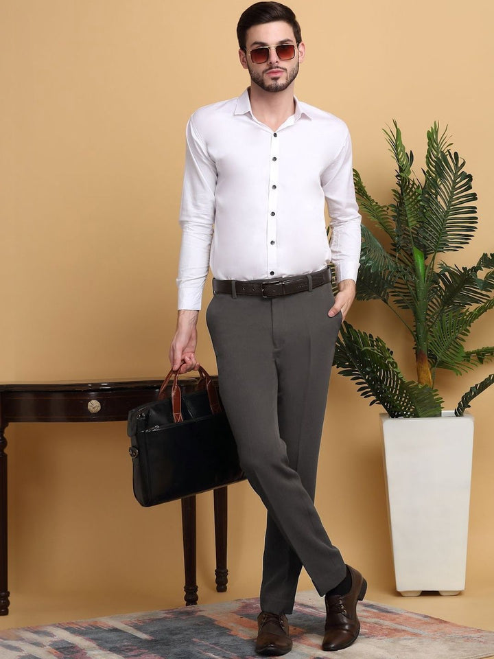 KLOTTHE Men Mid Rise Slim Fit Formal Trousers