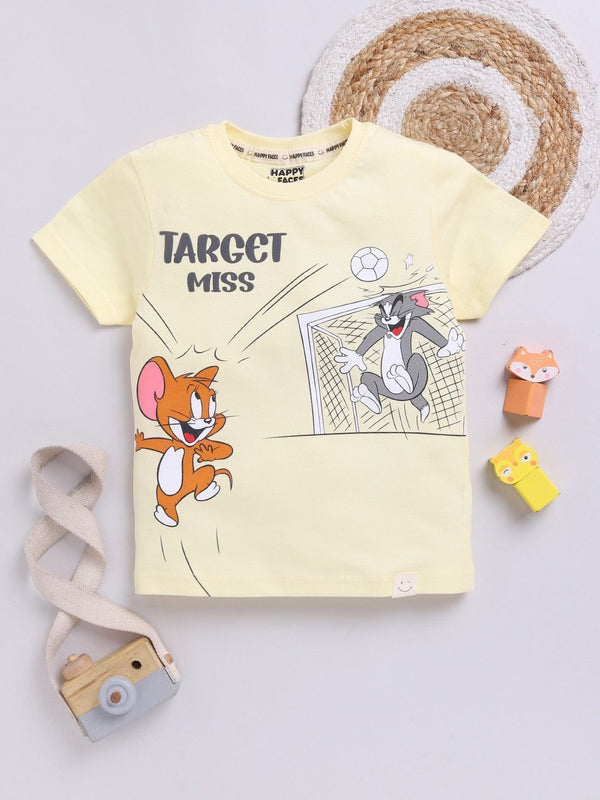 Happy Faces Boys Tom & Jerry Print Pure Cotton T-shirt