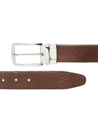 Teakwood Leathers Men Textured Leather Reversible Formal Belt