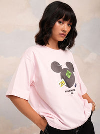 Tokyo Talkies Women Mickey Mouse Printed Boxy Tshirt