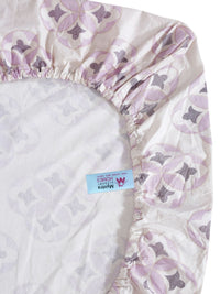 Myntra Elegant Homes White Floral Pure Cotton 400 TC Fitted King Superfine Bedsheet with 2 Pillow Covers-250 x 225 cm