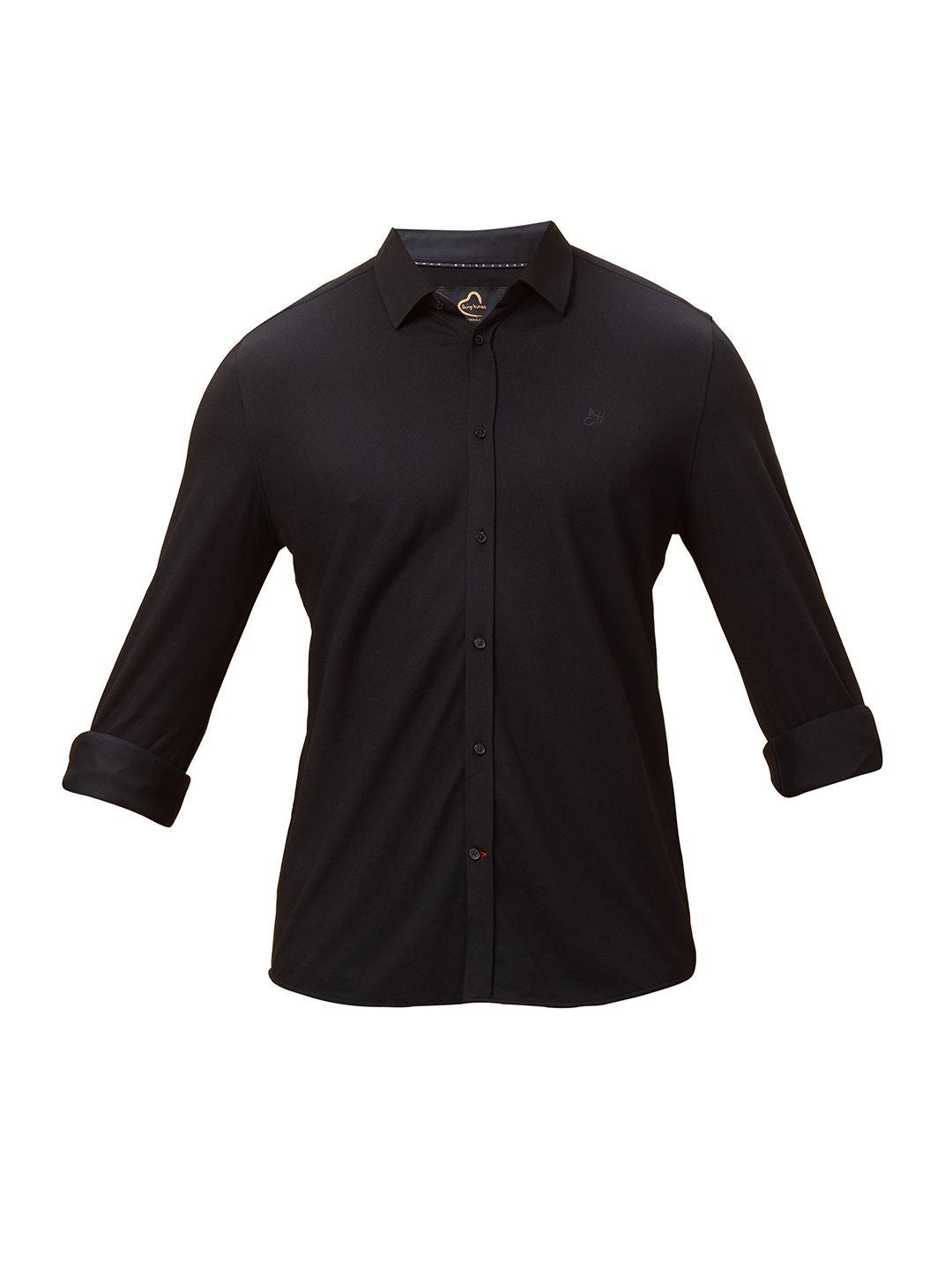 Being Human Men Classic Slim Fit Spread Collar Solid Cotton Casual Shirt