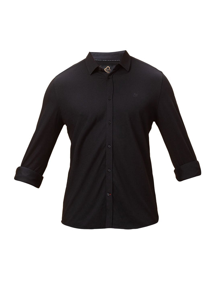 Being Human Men Classic Slim Fit Spread Collar Solid Cotton Casual Shirt