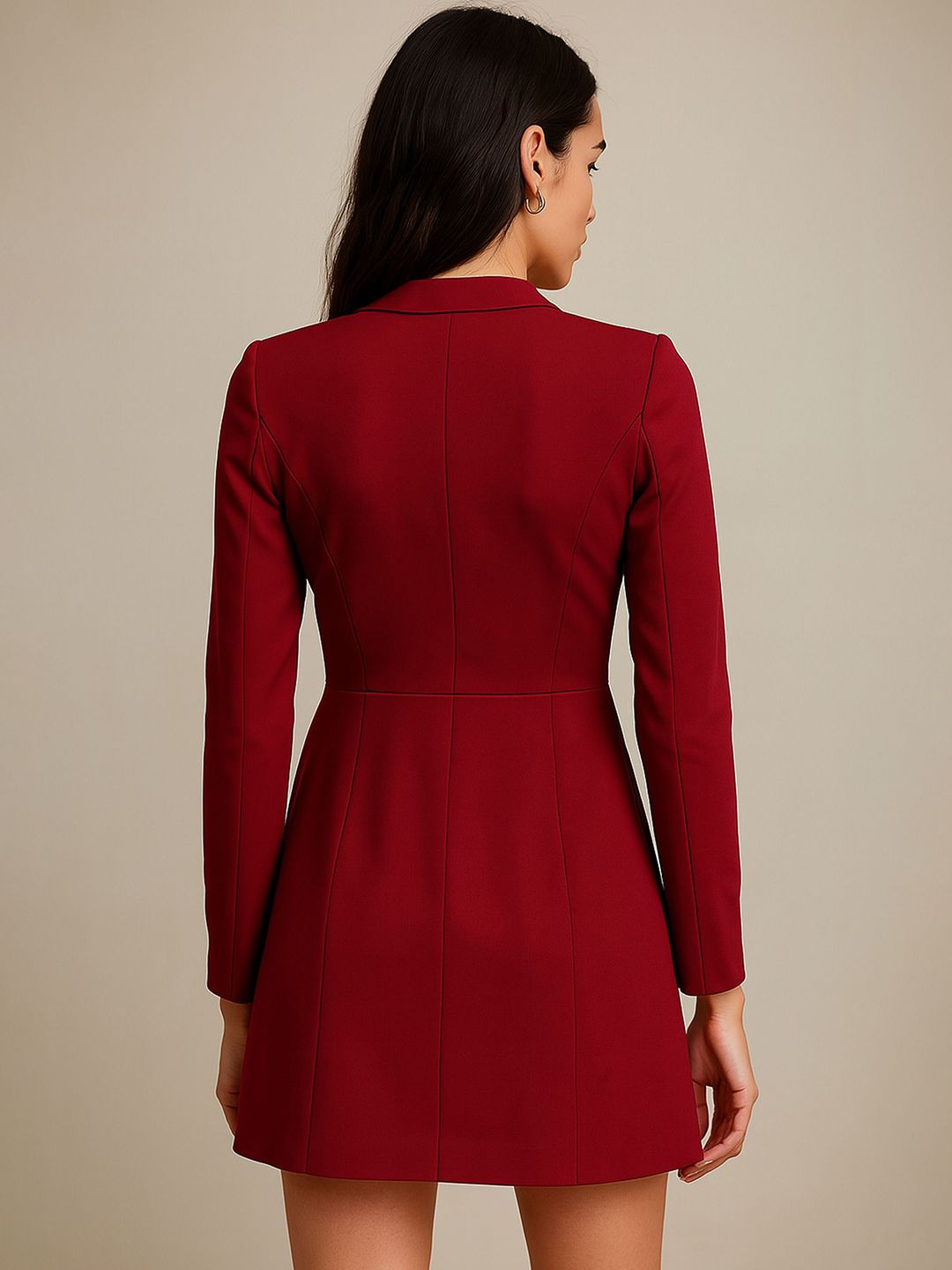 Sassafras wanita v-neck mini blazer gaun