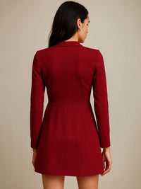 Sassafras wanita v-neck mini blazer gaun