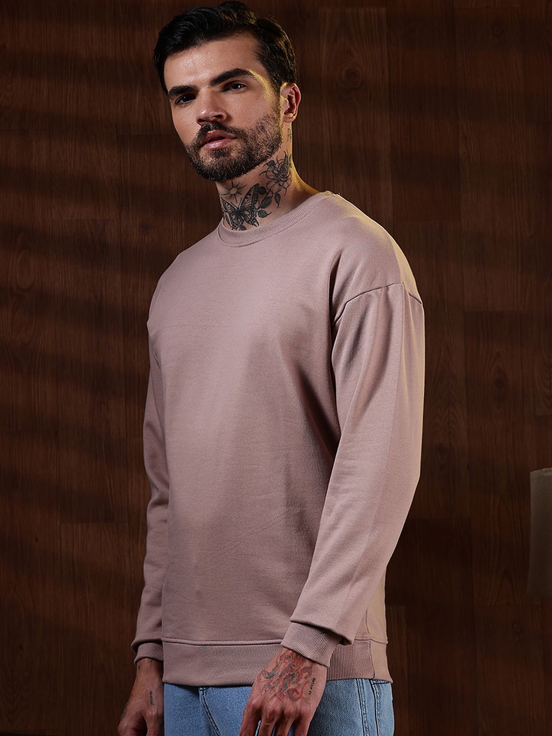 Eszett Lelaki Leher Bulat Lengan Panjang Sweatshirt