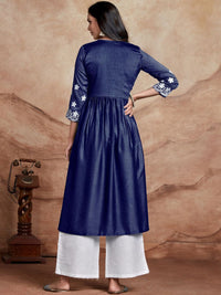 KALINI Ethnic Motifs Embroidered Chikankari Kurta