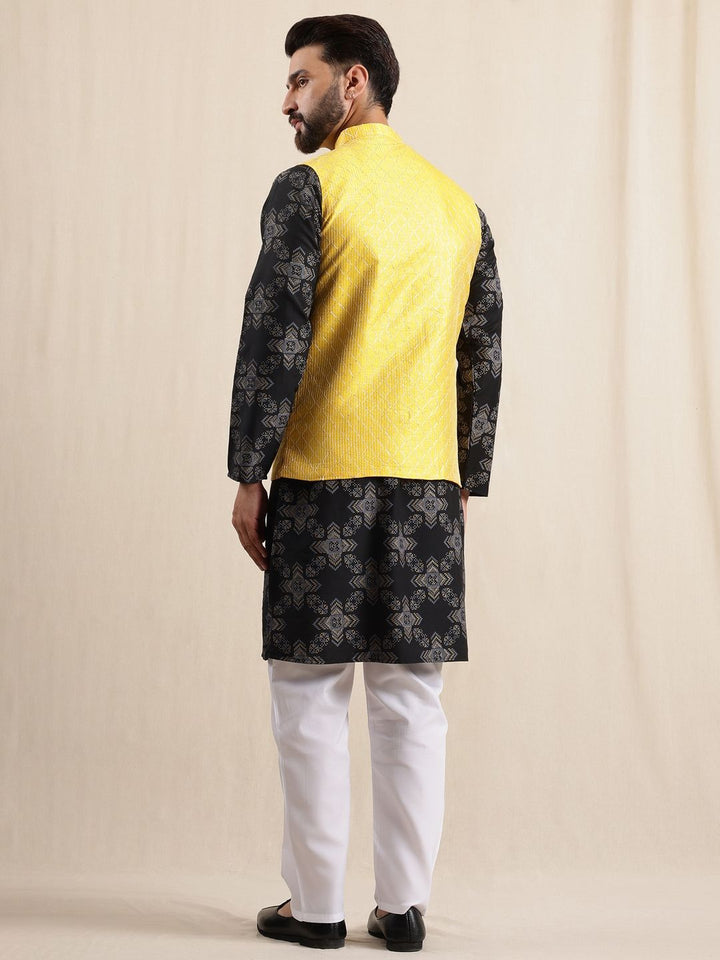 Anouk Men Ethnic Motifs Printed Regular Kurta with Pyjamas with Nehru Jacket
