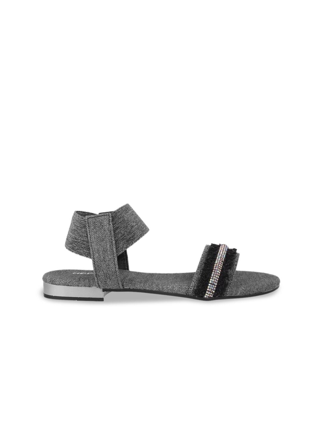 Mochi Women Western Embellished Open Toe Flats