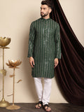 Anouk Embroidered Band Collar Pure Cotton Regular Kurta with Churidar