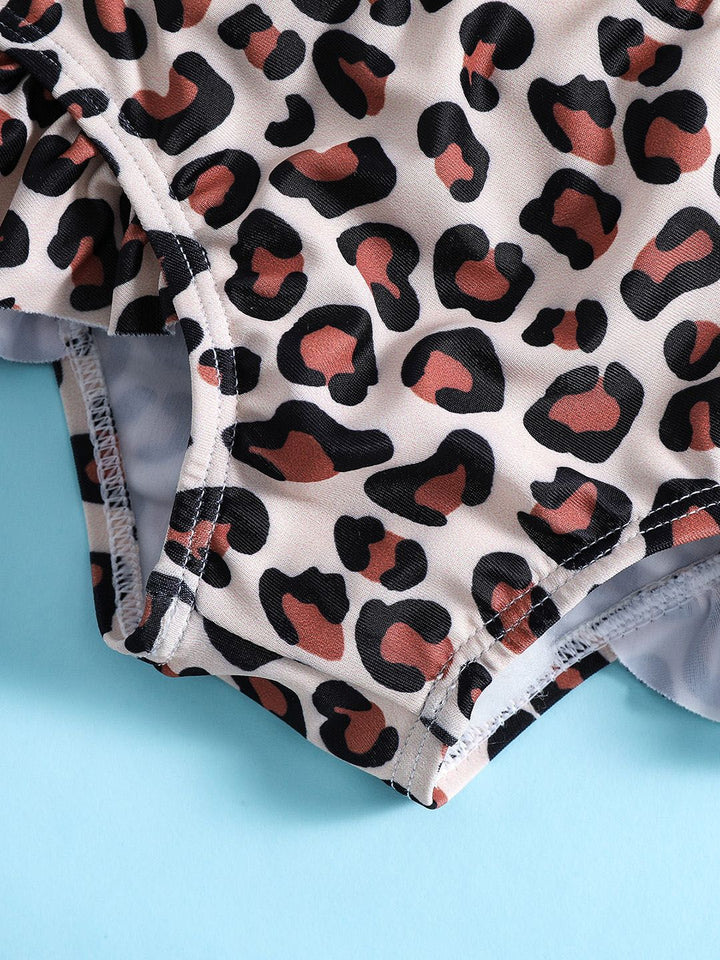 YK Girls Animal Printed Top & Shorts Swim Set