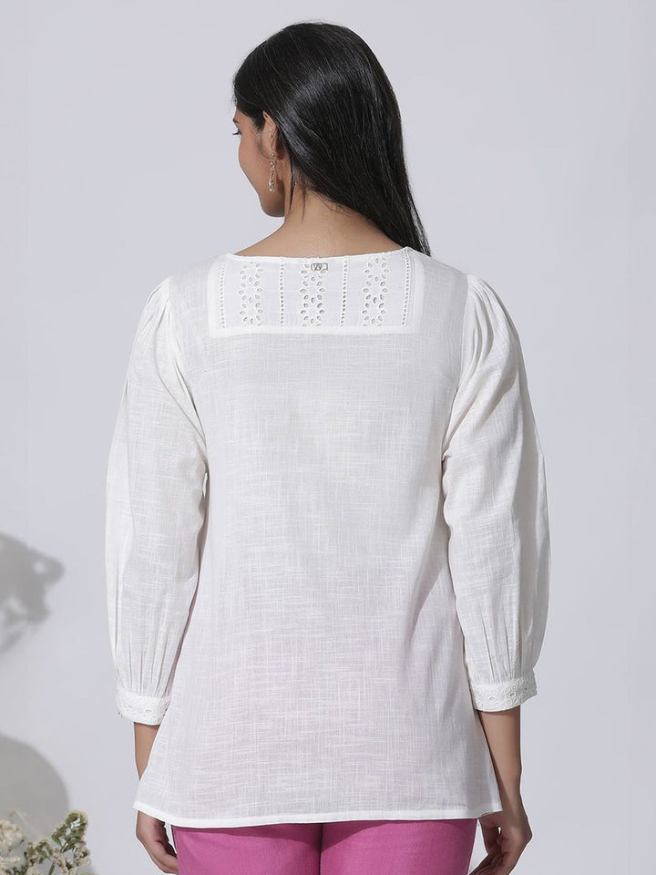 W Floral Print Cotton Top