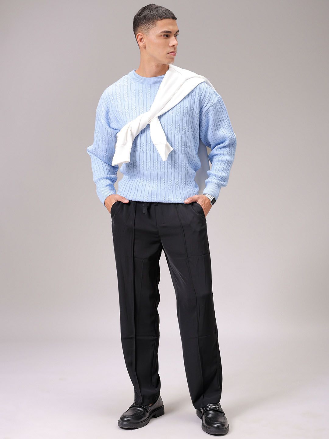 The Indian Garage Co Men Cable Knit Cardigan
