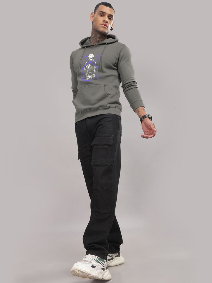 ADRO Men Printed Hooded Pullover Sweatshirt