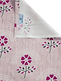 KLOTTHE Pink Floral Cotton Single Bedsheets