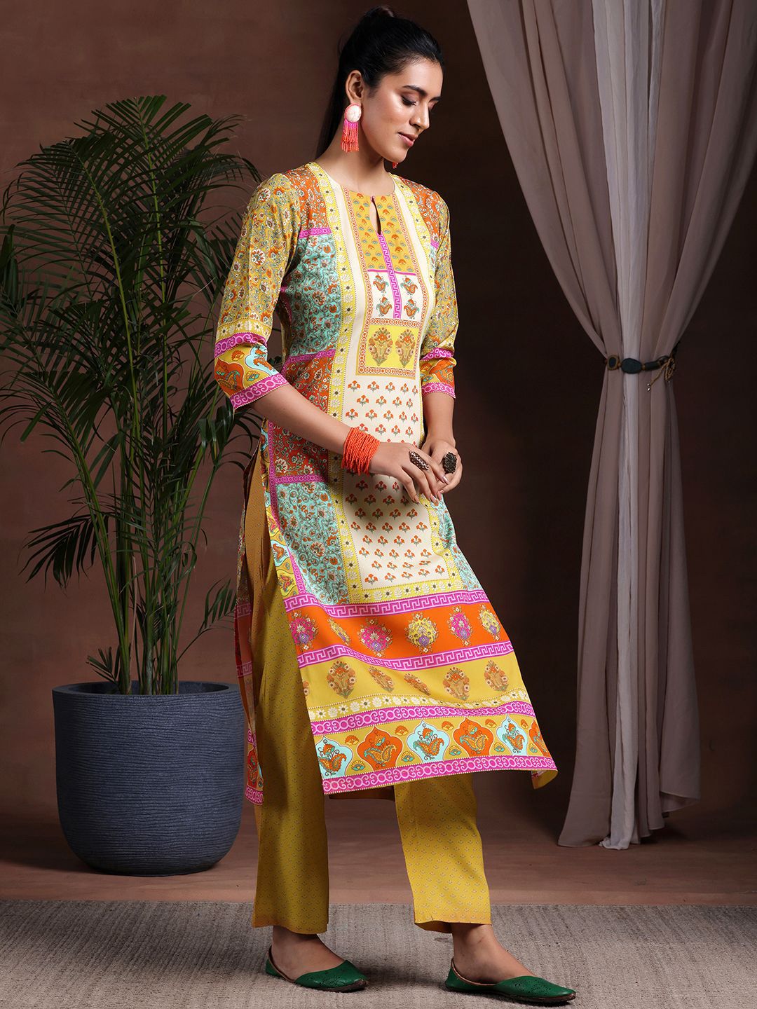 Libas Ethnic Motifs Printed Kurta with Trousers & Dupatta
