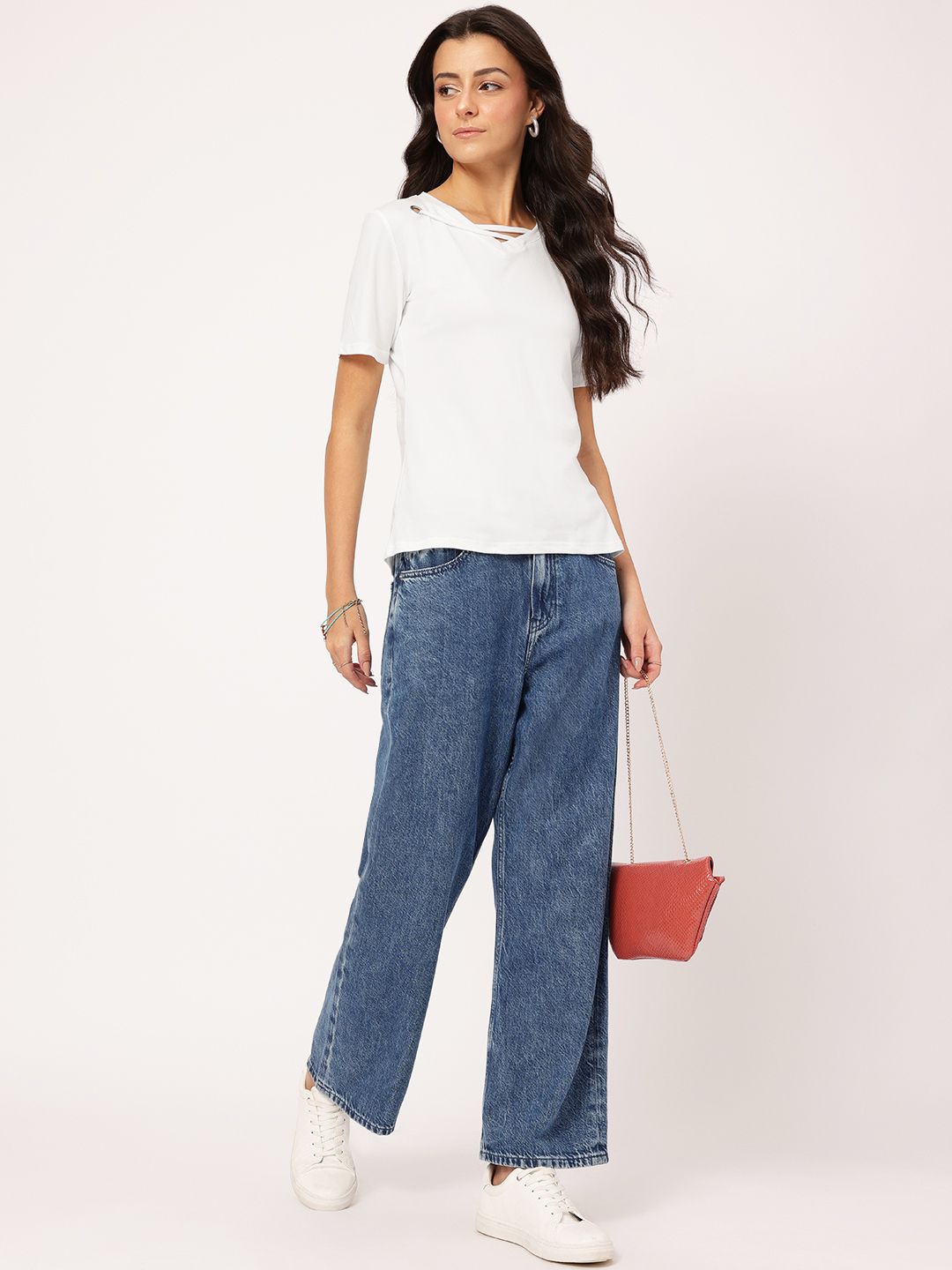 DressBerry Minimalist Muse Ring & Strap Detail Regular Top