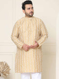 SOJANYA PLUS Motif Etnik Bersulam Benang Kolar Jalinan Kerja Kurta Lurus