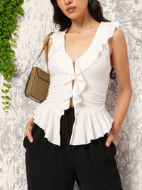 DressBerry Trendsetter Tales Ruffles & Ruched Sleeveless Top