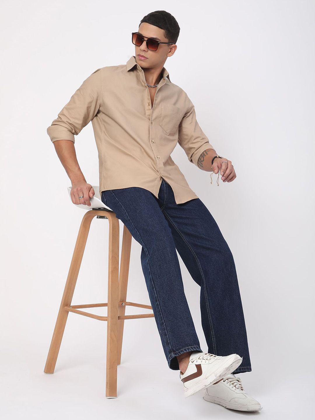 VASTRADO Men Classic Slim Fit Opaque Casual Shirt