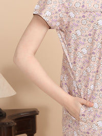 Sweet Dreams Women Round Neck Pure Cotton Nightdress